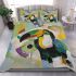 Abstract modern painting of the toucan bird bedding set