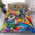 Abstract painting in the style of kandinsky with bright colors bedding set