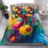 Abstract painting of colorful abstract shapes bedding set