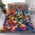 Abstract painting of colorful abstract shapes bedding set