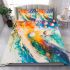 Abstract painting of colorful shapes and circles bedding set