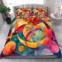 Abstract painting of vibrant colors and shapes bedding set