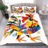 Abstract rooster colorful geometric abstract minimalist bedding set