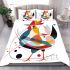 Abstract rooster colorful geometric abstract minimalist bedding set