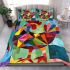 Abstract rooster colorful geometric abstract minimalist bedding set