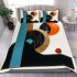 Abstract shapes contrasting colors of black and gold bedding set