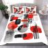 Abstract shapes in red a simple line drawing bedding set
