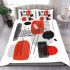 Abstract shapes in red a simple line drawing bedding set