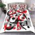 Abstract shapes in red grey and black bedding set
