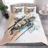 Abstract tattoo design of a sea turtle bedding set