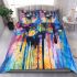 Abstract watercolor painting of the universe bedding set