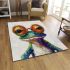 Acrylic painting of a funny frog wearing big glasses area rugs carpet