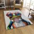 Acrylic painting of a funny frog wearing big glasses area rugs carpet