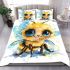 Adorable baby honey bee with big beautiful eyes bedding set