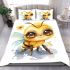 Adorable baby honey bee with big beautiful eyes bedding set