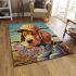 Adorable dog with boots on a wooden fence area rugs carpet