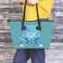 Adorable sitting blue tree frog wearing sneakers leaather tote bag