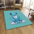 Adorable sitting blue tree frog wearing sneakers area rugs carpet