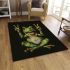 Adorable smiling green frog sitting area rugs carpet