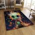 Adventurous mermaid in bubbles area rugs carpet