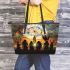 Affican people with dream catcher leather tote bag