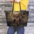 Affican people with dream catcher leather tote bag