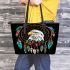 American eagle smile with dream catcher leather tote bag