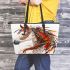 American paint horse adorned with native inspired regalia leather tote bag