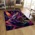 An artistic illustration of a frog in vibrant colors area rugs carpet