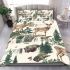 An illustration of deers in the forest with waterfalls bedding set