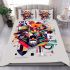 Animal shapes in colorful geometric patterns bedding set