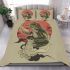 Anthropomorphic frog smoking bedding set