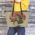 Anthropomorphic frog smoking leaather tote bag