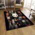 Assembly of cats black and white harmony area rugs carpet