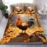 Autumn majesty rooster in the forest bedding set