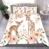 Baby animals in a floral style with a cute deer bedding set