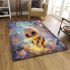 Baby bee and flowers and butterflies area rugs carpet