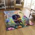 Baby bee and flowers and butterflies area rugs carpet