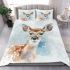 Baby deer in the snow bedding set