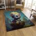 Baby dragon in colorful bowl area rugs carpet