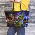 baby grinchy smile and dancing skeleton king Leather Tote Bag