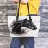 Beautiful black horse leather tote bag