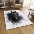 Beautiful black horse headshot portrait area rugs carpet