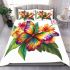 Beautiful butterfly with colorful wings among flowers bedding set