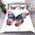 Beautiful colorful butterfly with flowers bedding set
