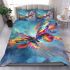 Beautiful colorful butterfly with wings made of feathers bedding set