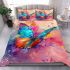 Beautiful colorful butterfly with wings made of feathers bedding set