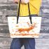 Beautiful deer autumn leaves flying leather totee bag