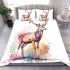 Beautiful deer full body standing on the ground bedding set