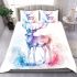 Beautiful deer in the style of watercolor bedding set